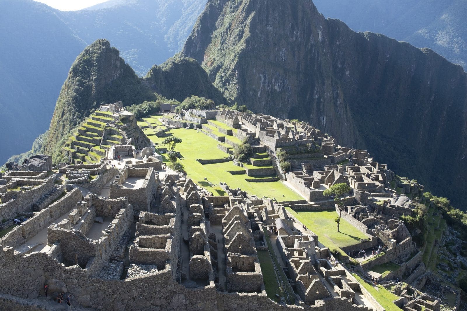 Machu Picchu on a clear day, the full citadel laid out below
