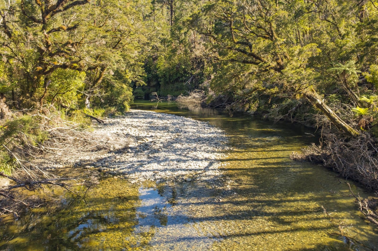 A shallow river ford on the Old Ghost Road