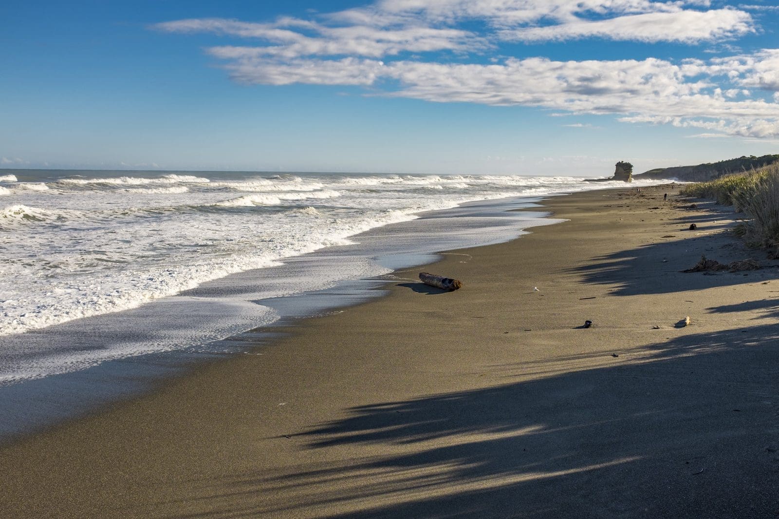 An empty windswept beach on the West Coast of the South Island