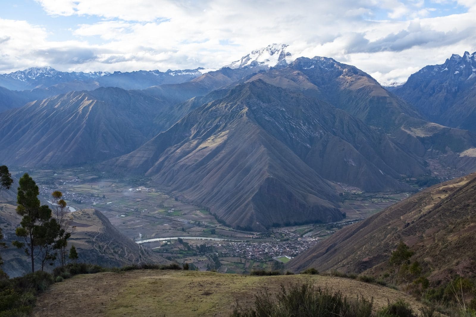 The Sacred Valley of the Incas stretching away towards the mountains