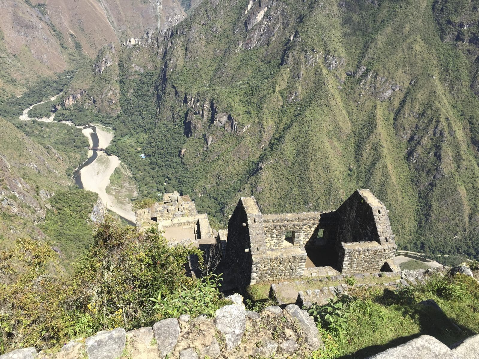 The Hiram Bingham road switchbacking up the mountain to Machu Picchu