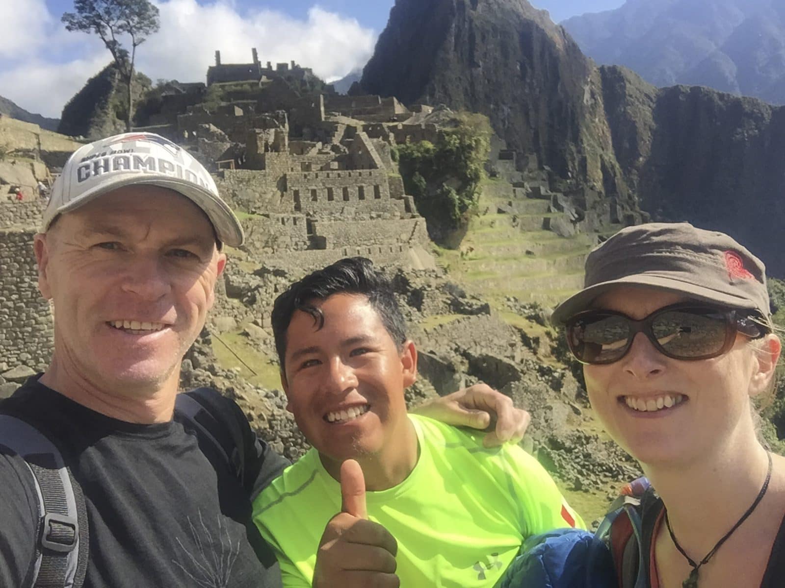 Steve and Julie with their guide at Machu Picchu