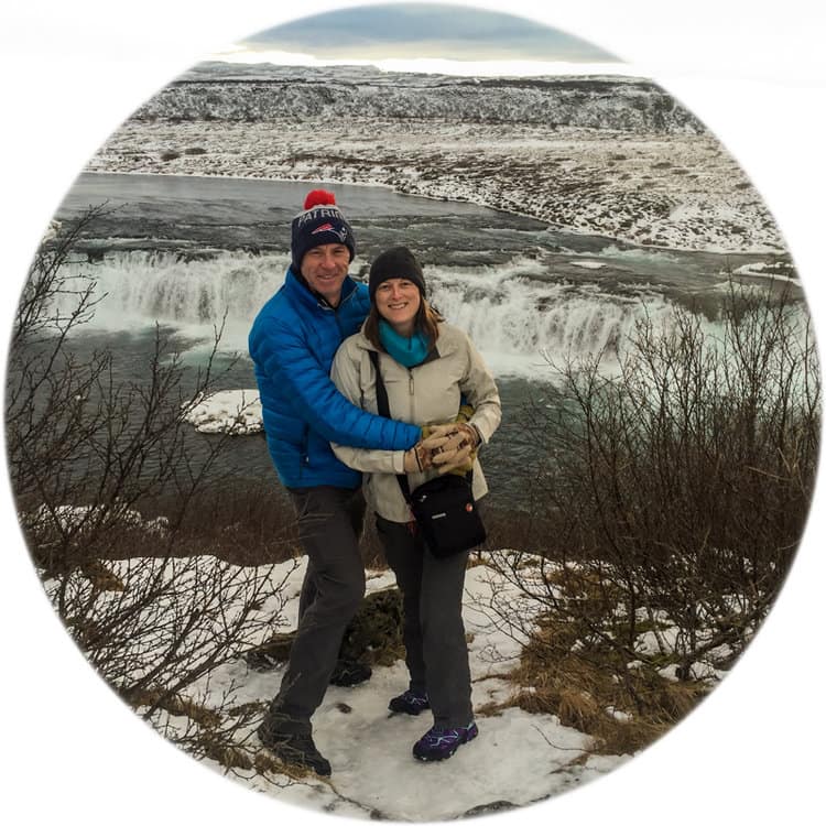 Steve and Julie wrapped up against the cold in Iceland